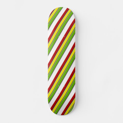 Skateboard Rasta Stripes Diagonal Red Yellow Green