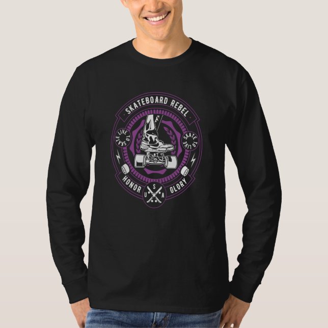 Skateboard Rebel for Skateboarder Retro  7 T-Shirt (Front)