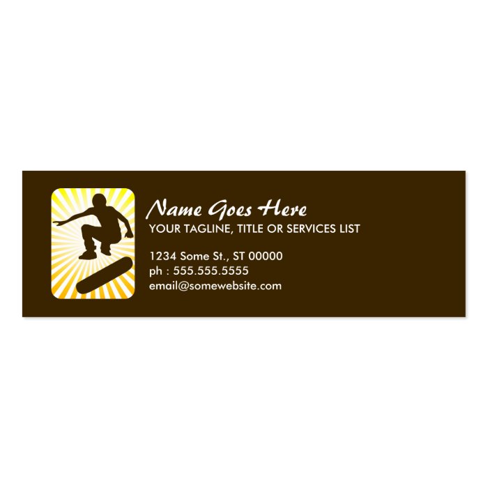 skateboard  retro rays  business card