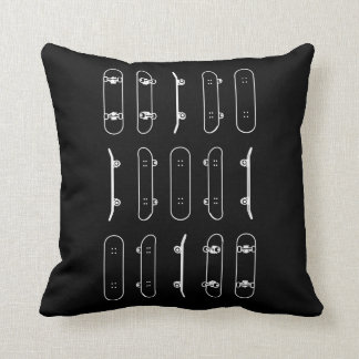 Skateboard Rows White Lines Throw Pillow