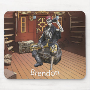 Skateboard Rum Skeleton Mouse Pad