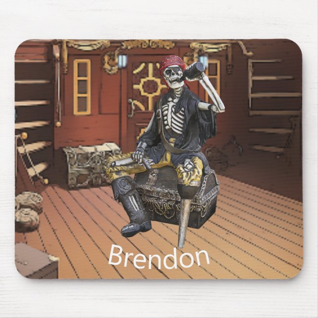 Skateboard Rum Skeleton Mouse Pad (Front)