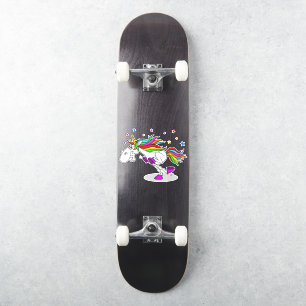 Skateboard RUNNING rainbow unicorn sticker