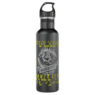 Skateboard Santa Cruz CA 95060 Retro Vintage Skate Stainless Steel Water Bottle