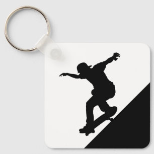 Skateboard Skateboarding Fun Silhouette Keychain