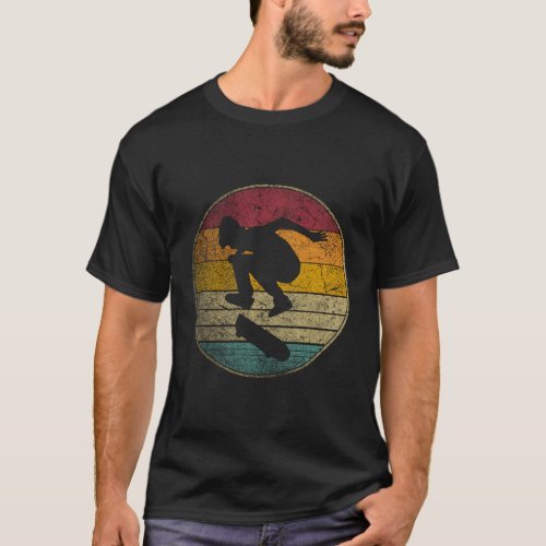 Skateboard Skater Skating Distressed T_Shirt