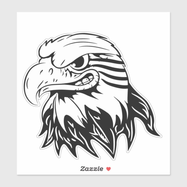 Skateboard Smiling Bald Eagle Sticker (Sheet)