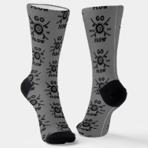 Skateboard Socks Go With The Flow on Gray