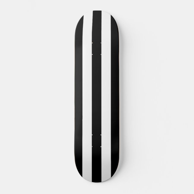 Skateboard Solid Black & White Stripe (Front)