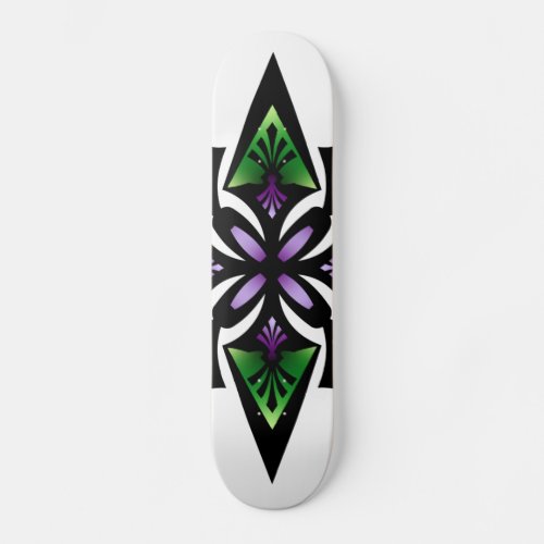 Skateboard Spearhead Flower Green Purple Skateboard Deck