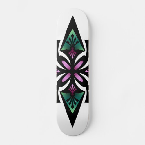 Skateboard Spearhead Flower Teal Purple Skateboard Deck