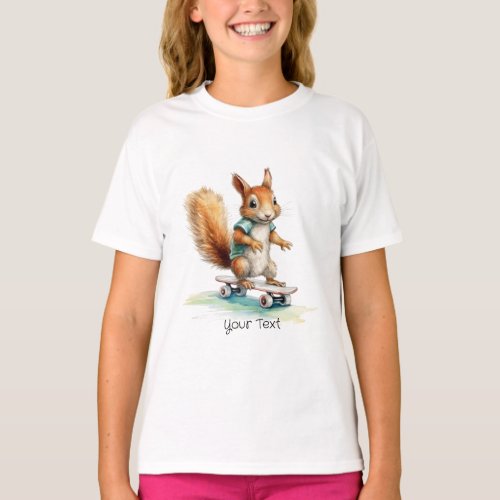 Skateboard Squirrel Girl T_Shirt