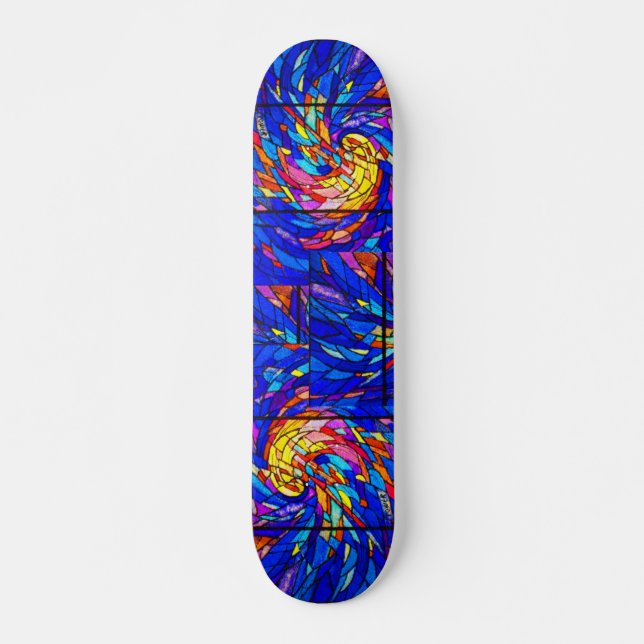 Skateboard-Stained Glass-J&R Lamb Studios 3 Skateboard Deck (Front)