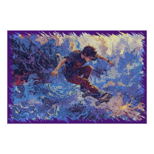 Skateboard Surfing - Skateboarder Poster