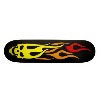 Skateboard Template 2  Flaming Skull Sleeve Col... by silvercryer2000 at Zazzle