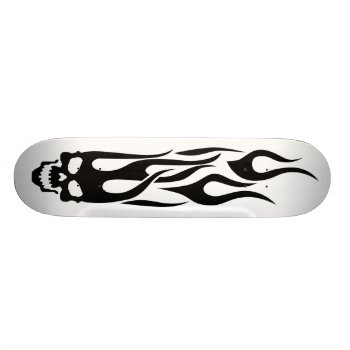 Skateboard Template  Flaming Skull Sleeve by silvercryer2000 at Zazzle