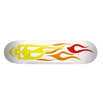 Skateboard Template  Flaming Skull Sleeve Colored by silvercryer2000 at Zazzle