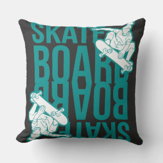 skateboard throw pillow