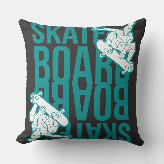 skateboard throw pillow (Front)