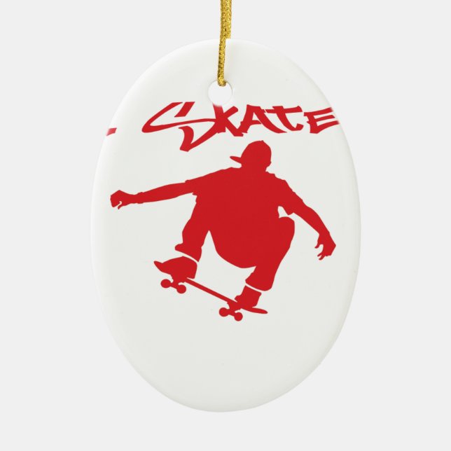 Skateboard Trick Ceramic Ornament (Front)
