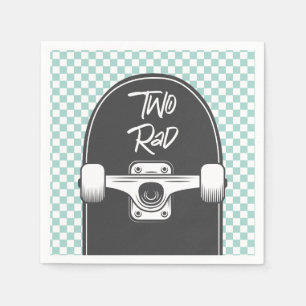 Skateboard two rad 2nd Birthday Napkins