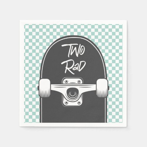 Skateboard two rad 2nd Birthday Napkins