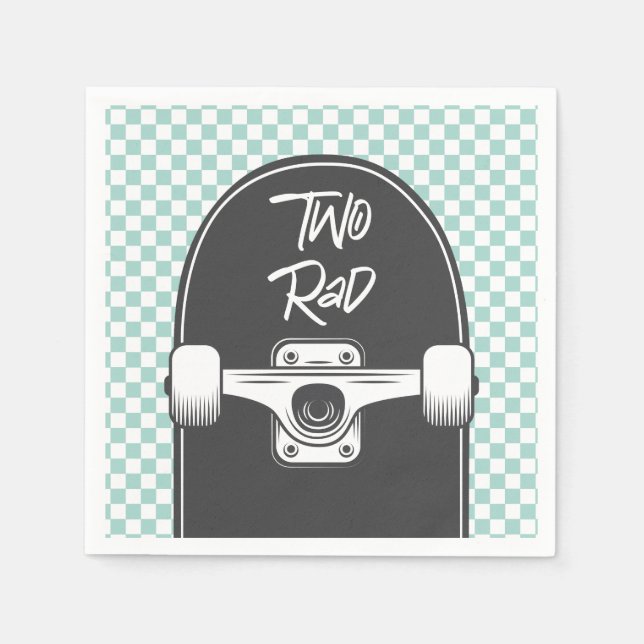 Skateboard two rad 2nd Birthday Napkins (Front)