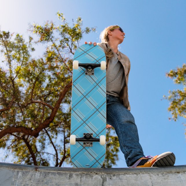Skateboard Two Tone Blue Plaid HAMbWG  (Outdoor 1)