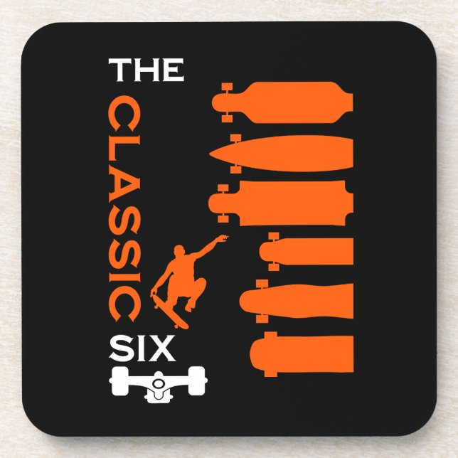 Skateboard Types Beverage Coaster (Front)