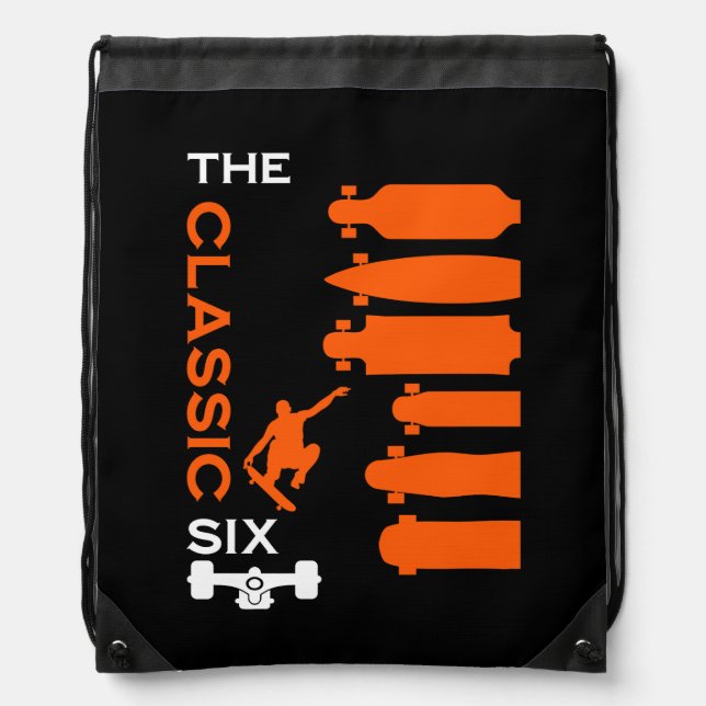 Skateboard Types Drawstring Bag (Front)