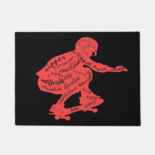 Skateboard Typography _ Room Decor Doormat