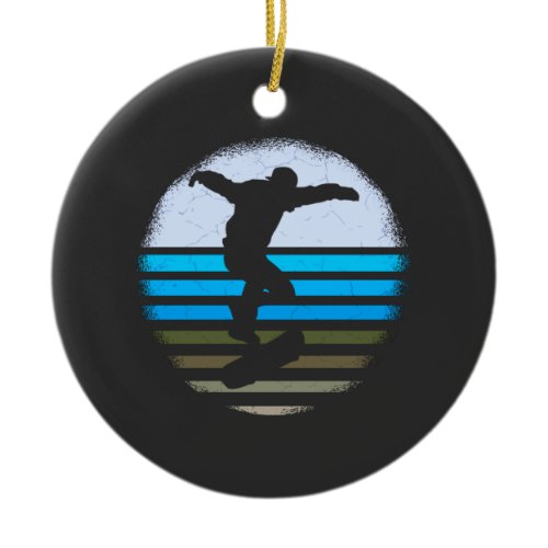 Skateboard Vintage Retro Ceramic Ornament