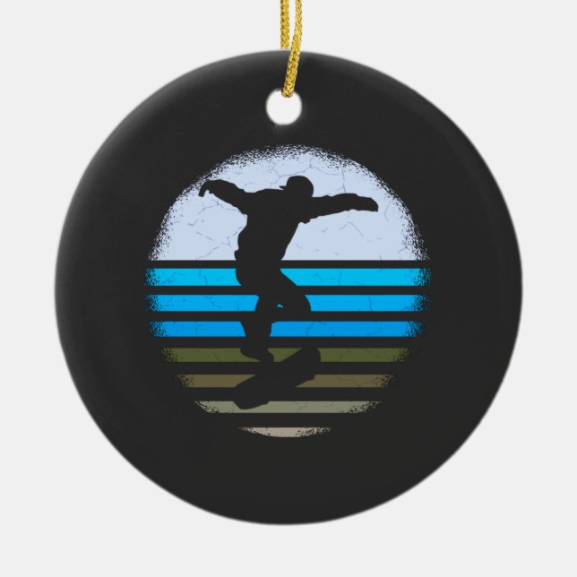 Skateboard Vintage Retro Ceramic Ornament (Front)