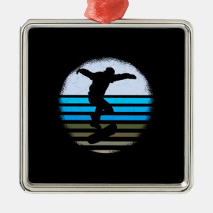 Skateboard Vintage Retro Metal Ornament
