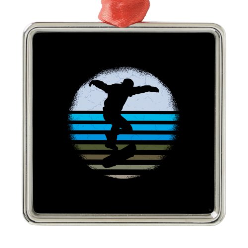 Skateboard Vintage Retro Metal Ornament
