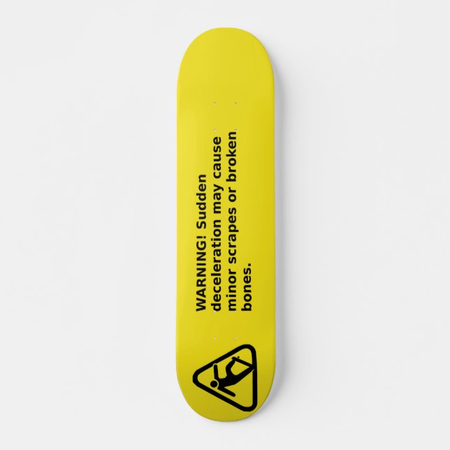 Skateboard warning label with pictogram deck (Front)