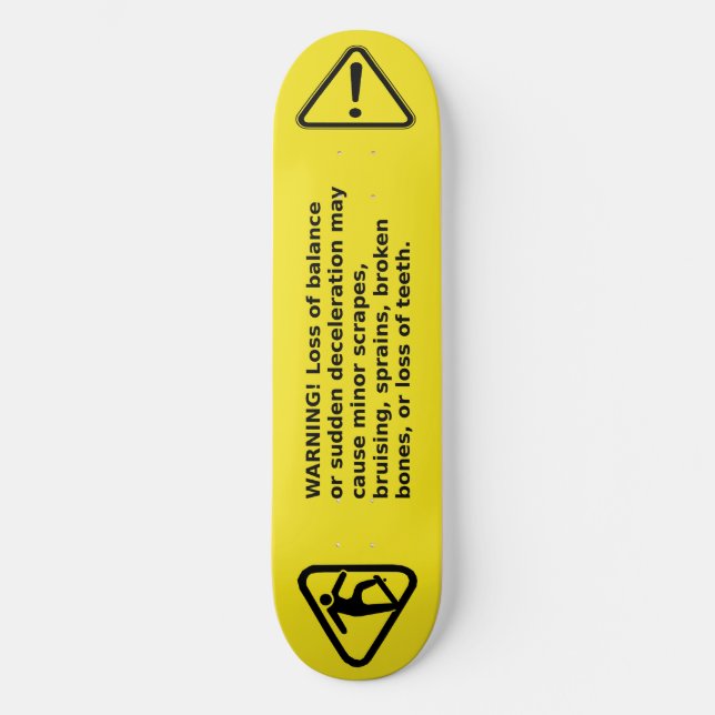 skateboard warning label with pictograms (Front)