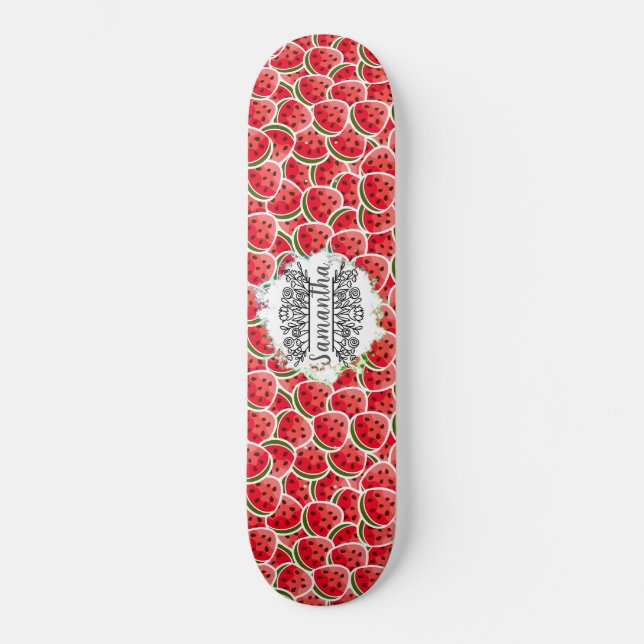 Skateboard Watermelon Watercolor pink (Front)