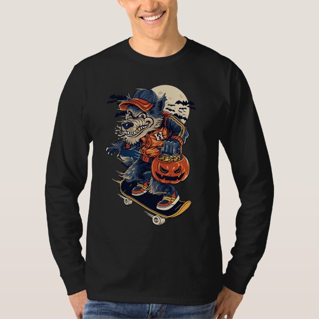 Skateboard Werewolf T-Shirt (Front)