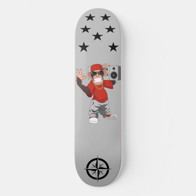 Skateboard With a creative and beautiful monkey  (Front)