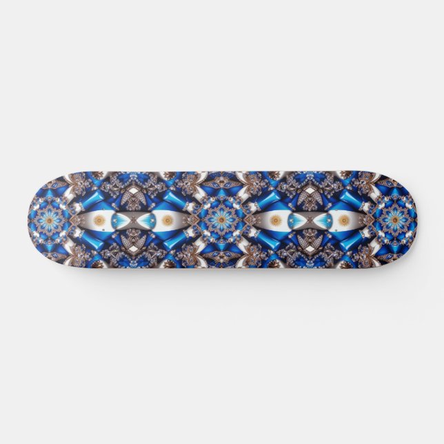 Skateboard with Argentinian Colors Design (Horz)