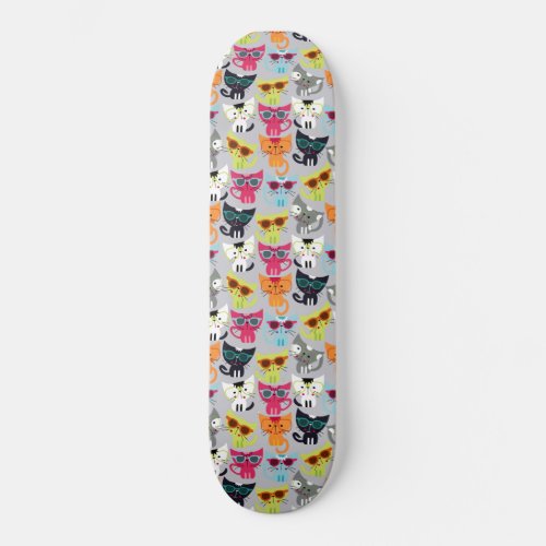 Skateboard with cats on