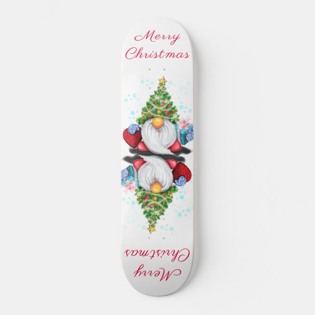 Skateboard with Christmas Gnomes (Front)