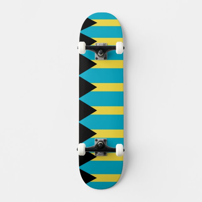 Skateboard with flag of Bahamas Deck (Front)