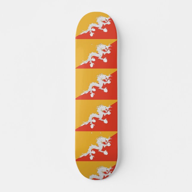 Skateboard with flag of Bhutan Deck (Front)