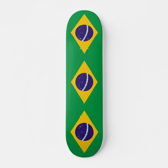 Skateboard with flag of Brazil (Front)