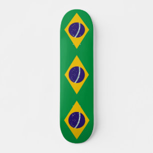 Skateboard with flag of Brazil Deck