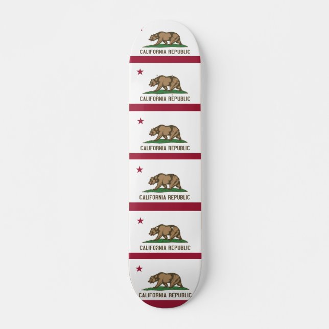 Skateboard with flag of California Deck (Front)