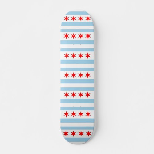 Skateboard with flag of Chicago Illinois