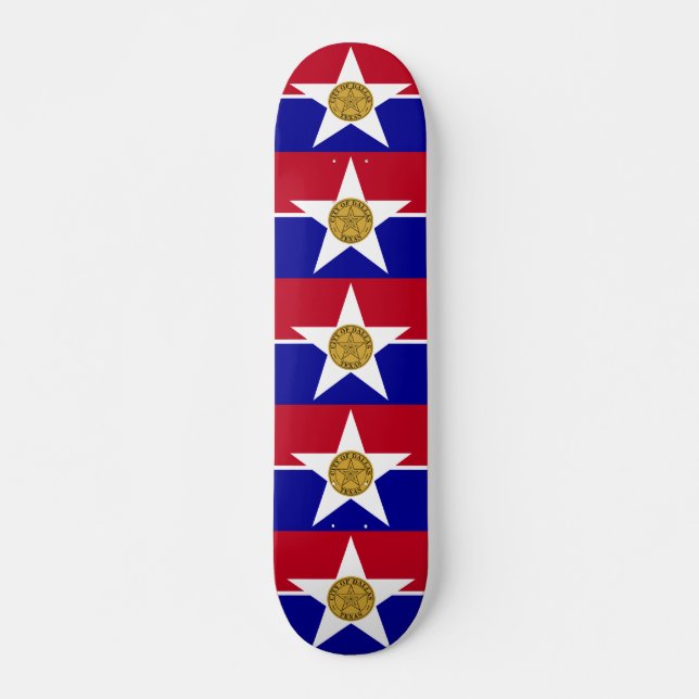 Skateboard with flag of Dallas, USA (Front)